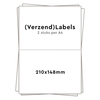 Huismerk zelfklevende stickers 2 per A4 (210x148mm) 100 vel