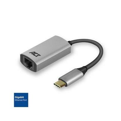 ACT USB-C naar Gigabit LAN netwerkadapter aluminium