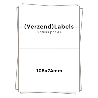 Huismerk zelfklevende stickers 8 per A4 (105x74mm) 100 vel