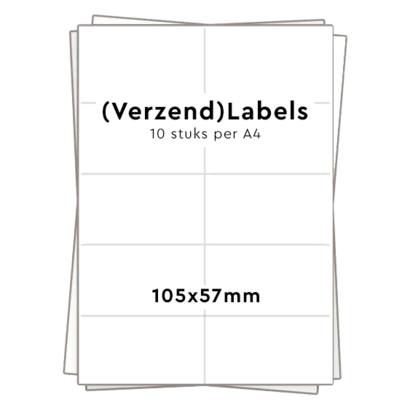 Huismerk zelfklevende stickers 10 per A4 (105x57mm) 100 vel