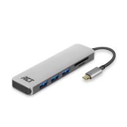 ACT 3-poorts USB 3.0 USB-C hub met kaartlezer