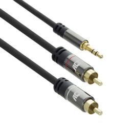 ACT Professional 3,5mm jack naar 2x Tulp audiokabel M/M 5m