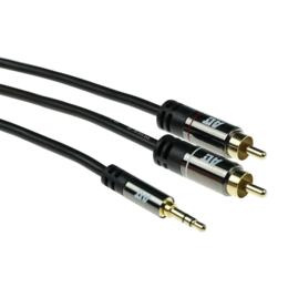 ACT High Quality 3,5mm jack naar 2x Tulp audiokabel M/M 5m