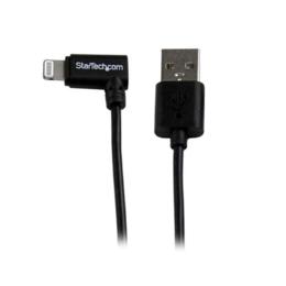 StarTech 8-pin Hoekige Lightning naar USB kabel 2m zwart