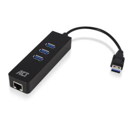 ACT 3-poorts USB 3.2 hub met Gigabit poort