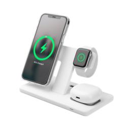 Fixed MagPowerstation voor Apple iPhone, Watch & AirPods wit