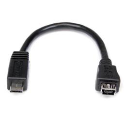 StarTech Micro USB naar mini USB adapter M/F 15cm zwart