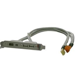 2x USB 2.0 en 2x Firewire 6-pins & 9-pins bracket