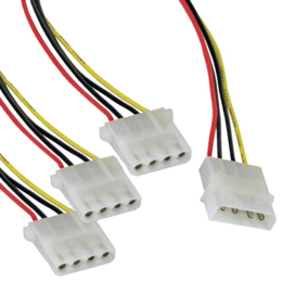 ACT Molex 4-pin naar 3x Molex 4-pin splitterkabel M/F 0,20m