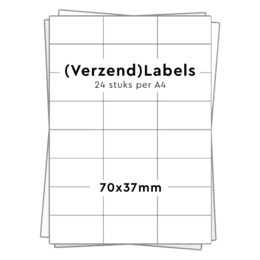 Huismerk zelfklevende stickers 24 per A4 (70x37mm) 100 vel