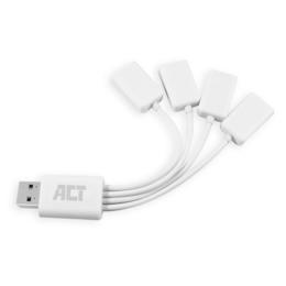 ACT 4-poorts flexibele hub USB 2.0 wit