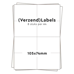 Huismerk zelfklevende stickers 8 per A4 (105x74mm) 100 vel