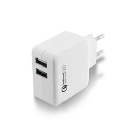Ewent EW1233 2-poorts USB lader 4A met Quick Charge 3.0