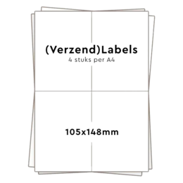 Huismerk zelfklevende stickers 4 per A4 (105x148mm) 100 vel
