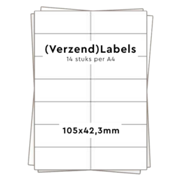 Huismerk zelfklevende stickers 14 per A4 (105x42,3mm) 100vel