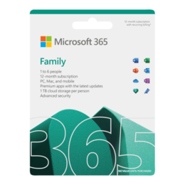 Microsoft 365 Family 6 gerbuikers PC/MAC 1 jaar (Download)