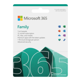 Verlenging Microsoft 365 Family 6 gebruikers PC/MAC 1 jaar