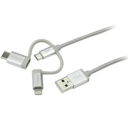 StarTech USB naar Lightning/Micro-B/USB-C oplaadkabel 1m wit