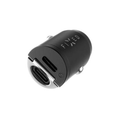 Fixed 2-poorts USB-C 30W telefoon autolader zwart