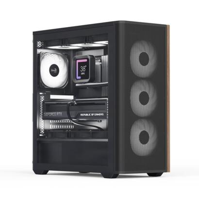 Aerocool D501A V2 behuizing zwart/hout