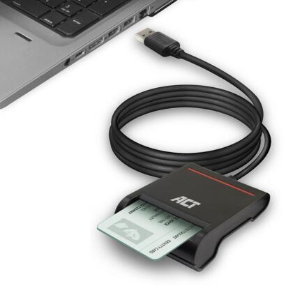 ACT Externe USB 2.0 Smartcard eID Kaartlezer zwart
