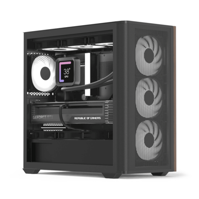 Aerocool D301A V2 behuizing zwart/hout