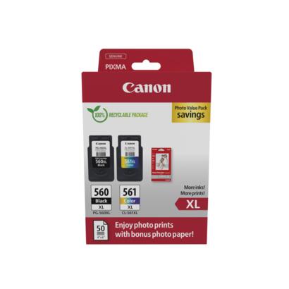 Canon PG-560XL & CL-561XL multi pack zwart/kleur + papier
