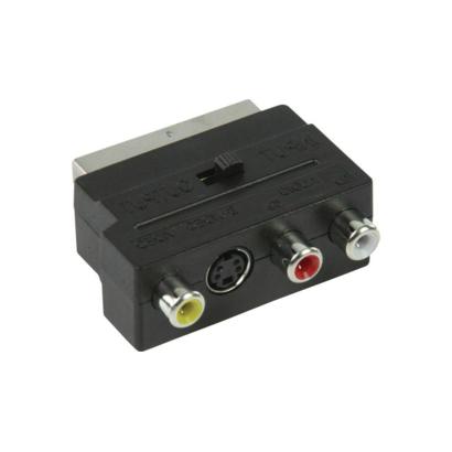Nedis schakelbare Scart adapter 3x RCA + S-Video