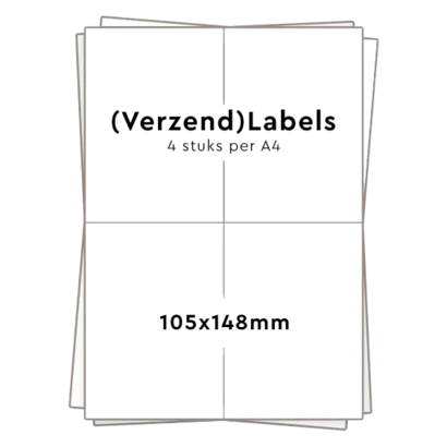 Huismerk zelfklevende stickers 4 per A4 (105x148mm) 100 vel