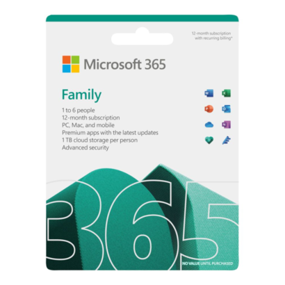 Verlenging Microsoft 365 Family 6 gebruikers PC/MAC 1 jaar