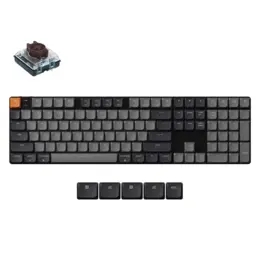 Keychron K5 QMK gaming toetsenbord V2 white backlight brown