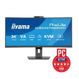 34" iiyama XCB3497WQSNPH-B1 Curved VA Hello camera/microfoon