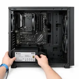 Montage van voeding in computer