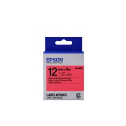Epson LK-4RBP Tape 12mm zwart/pastel rood
