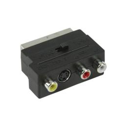 Nedis schakelbare Scart adapter 3x RCA + S-Video