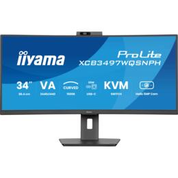 34" iiyama XCB3497WQSNPH-B1 Curved VA Hello camera/microfoon