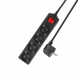 ACT AC2440 Stekkerdoos 4-voudig 2m zwart