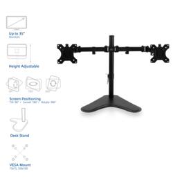 ACT AC8320 dubbele monitor bureausteun voet tot 35" zwart