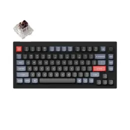 Keychron V1 QMK gaming toetsenbord carbon Knob brown switch