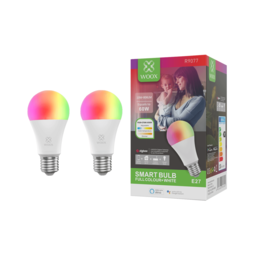 2-pack Woox R9077 Zigbee slimme E27 LED lamp WiFi RGB