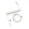 Keychron Coiled Aviator USB-C kabel met haakse connector wit