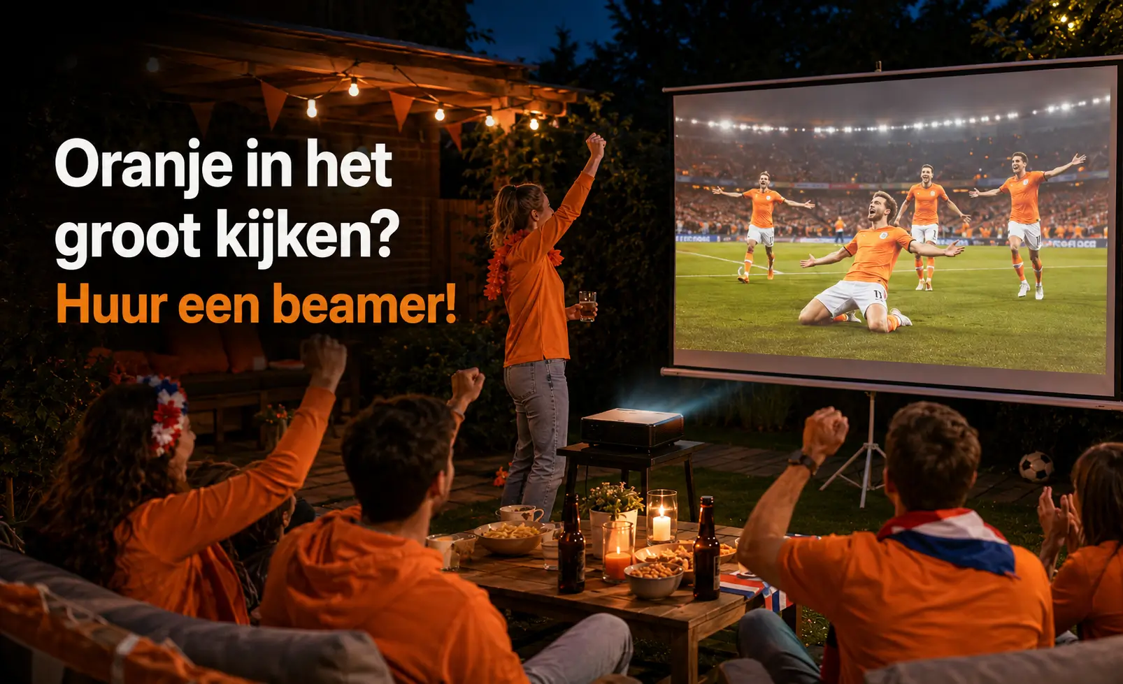 Beamer huren om WK voetbal te kijken