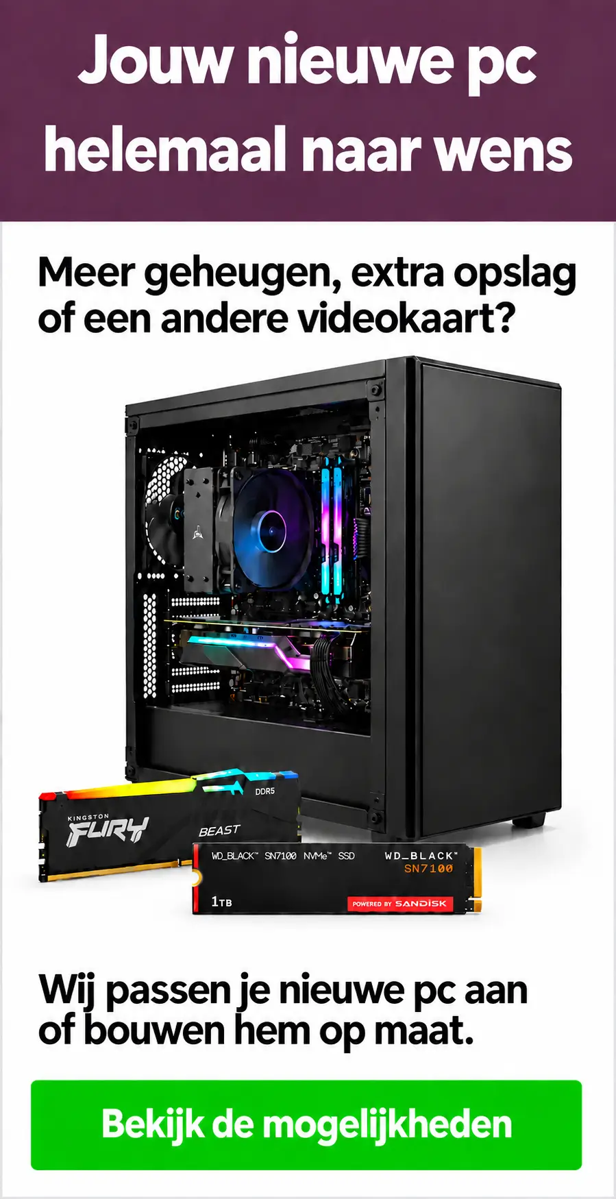 Stel je eigen pc samen bij Yorcom