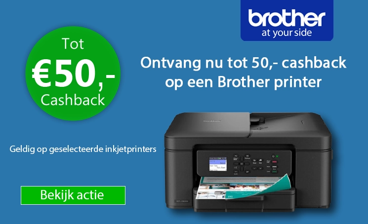 Brother printer aanbieding: nu tot 50,- cashback