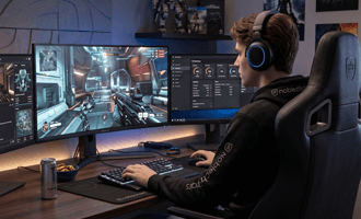 Groot assortiment gamestoelen en gaming randapparatuur zoals 
                          keyboards en muizen