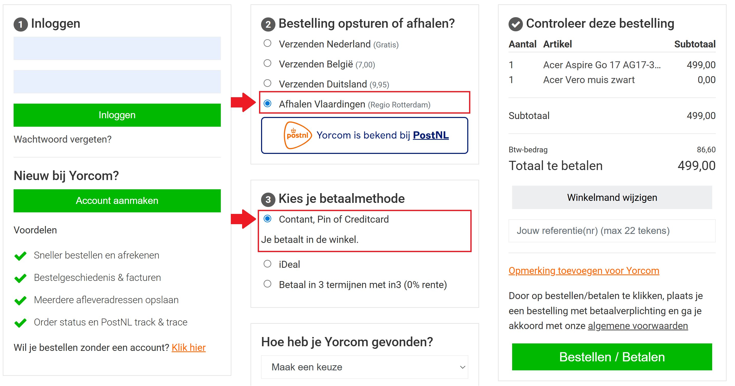 Afhalen kiezen