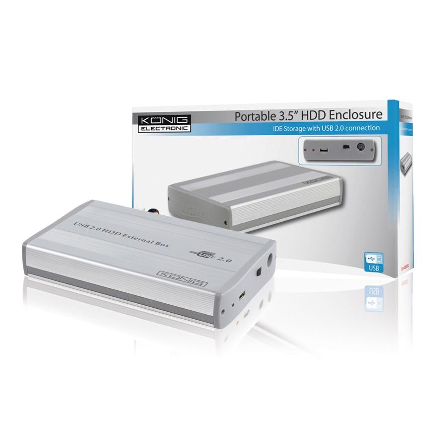 Per ongeluk Ondraaglijk deze Externe 3,5" Konig IDE hardeschijf behuizing USB2.0 -